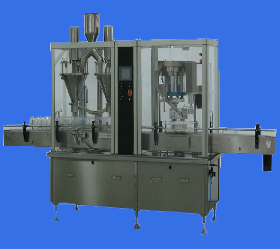 double heads auger filling line for powder ម៉ាស៊ីនបំពេញម្សៅក្បាលពីរដង
