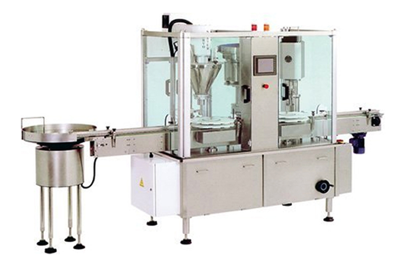 bottle round table powder filling capping line ដបមូល unscrambler bottle filling machines lin