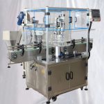 ឧបករណ៍ Capper ដបទឹកផ្លាស្ទិចរ៉ូតារី ជាមួយនឹងគម្របជណ្តើរយន្ត