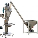 Talcum Powder Screw Auger Filling Machine ជាមួយនឹងប្រព័ន្ធផ្ទុកជណ្តើរយន្ត