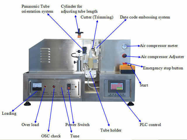 semi automatic sealing machines ឧបករណ៍បិទភ្ជាប់បំពង់ Ultrasonic